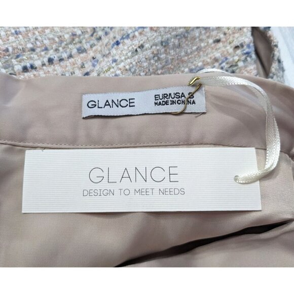 NWT GLANCESTUDIO Aussie Adaptive Clothing Pink & White Preppy Tweed Skirt Size S - Picture 3 of 10